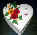 Torta Srdce s kvetmi