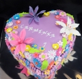 Torta Srdce s kvetmi
