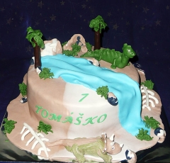 Dinosaurus na torte