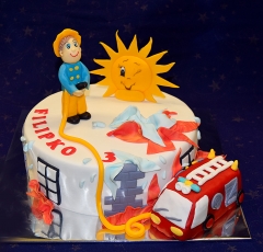 Požiarník na torte