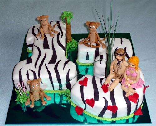 Čísla torty » Torta Narodeninová torta  a opice