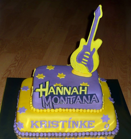 Svadobné torty » Torta Torta Hannah Montana pre dievča Kristínku, torta gitara