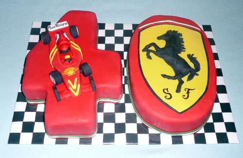 Športové torty » Torta Firemná torta číslo 40 ferrari