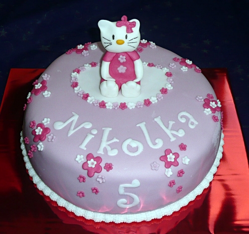 Svadobné torty » Torta Detská okrúhla torta Hello Kitty pre Nikolku