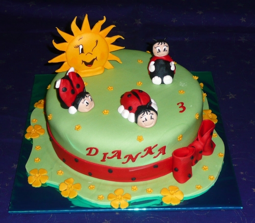 Svadobné torty » Torta Narodeninová torta lienky pre dievča Dianka