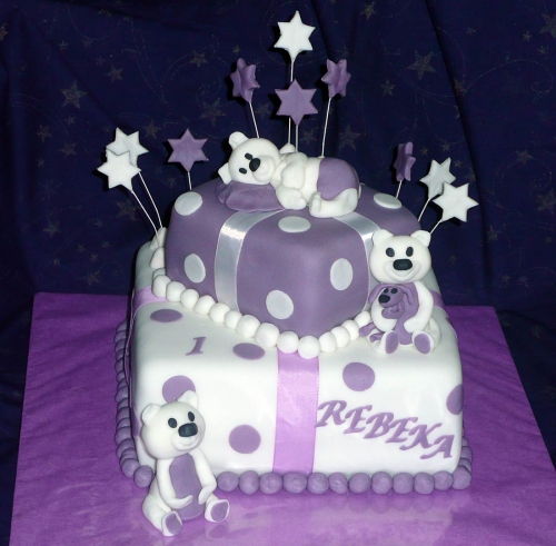 Svadobné torty » Torta Torta s mackom Teddy Bears, detská torta pre dievča jeden rok