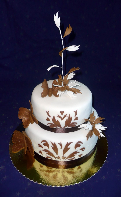 Svadobné torty » Torta Svadobná dvoj-poschodová torta