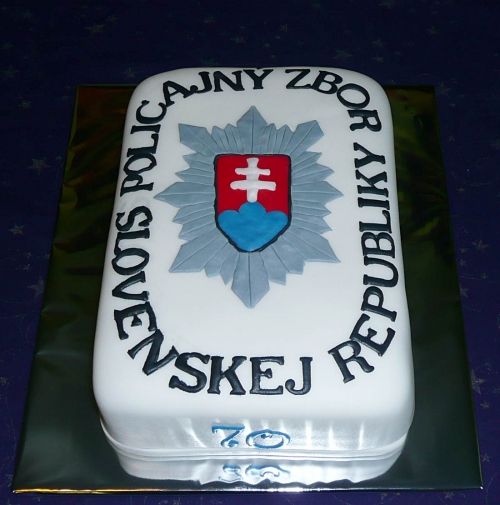 Svadobné torty » Torta Torta policajný znak, torta pre muža na 70tku