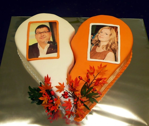 Jedlé obrazky na torty » Torta Srdce s kvetmi