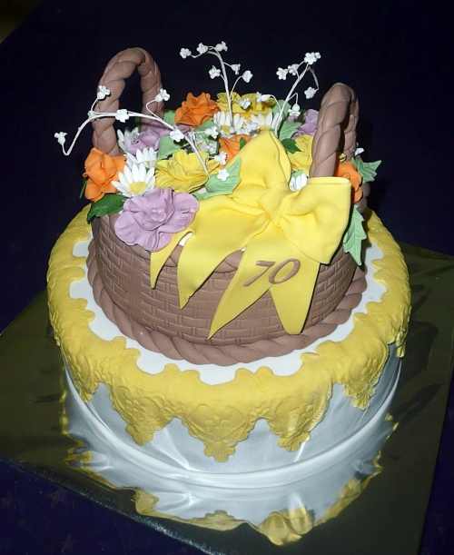 Najnovšie torty » Torta Košík na 70tku
