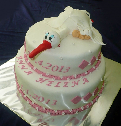 Najnovšie torty » Torta Krstinová s bocianom
