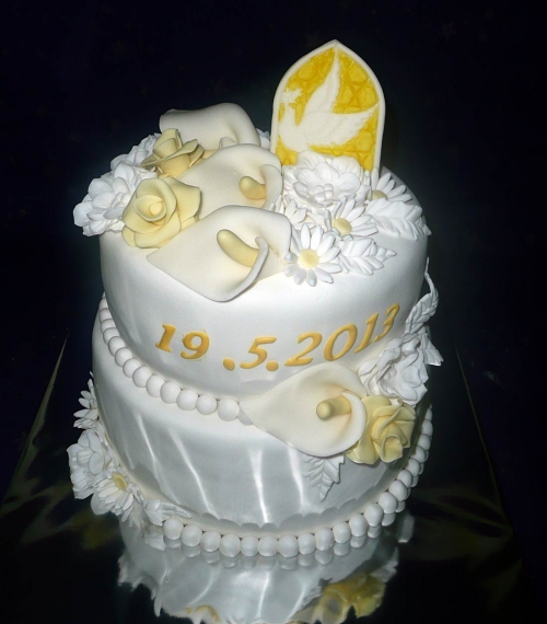 1. sv. prijímanie, birmovka » Torta PSP s kvetmi