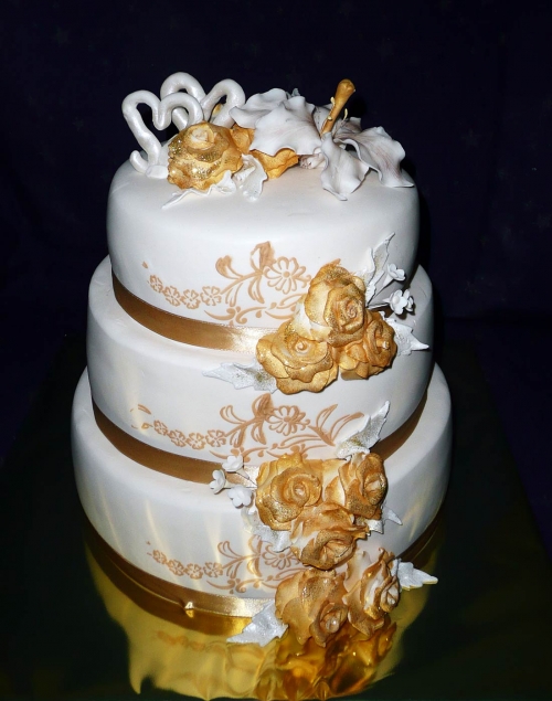 Svadobné torty » Torta Svadobná s kvetmi