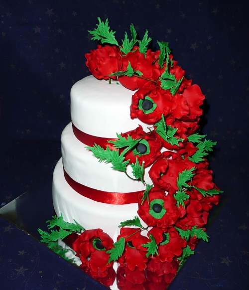 Svadobné torty » Torta Červené maky