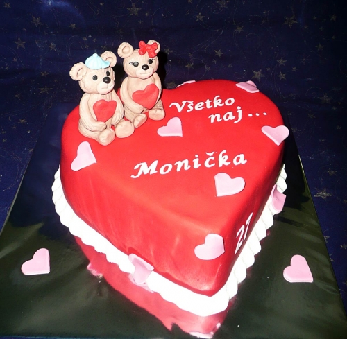 Svadobné torty » Torta Srdce s mackom