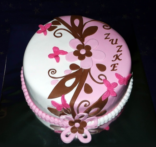 Krstinové torty » Torta Kvietkovaná Zuzke