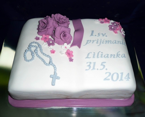 1. sv. prijímanie, birmovka » Torta Prvé sv. prijímanie Lilianka