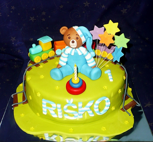 Svadobné torty » Torta Macko s vláčikom