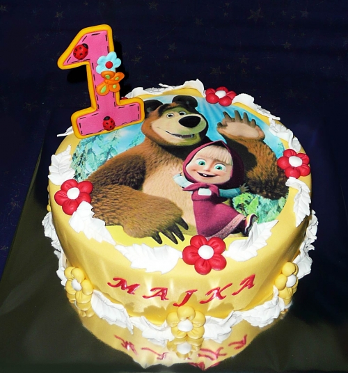Jedlé obrazky na torty » Torta Míša a Máša Majke
