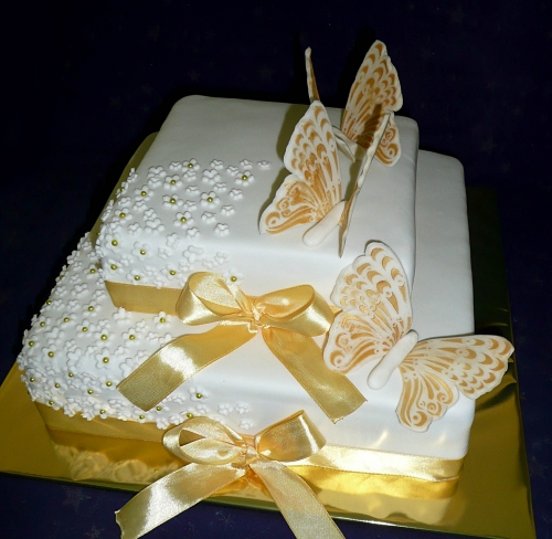 Svadobné torty » Torta Zlátá svadobná