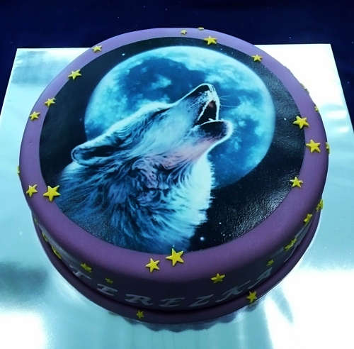 Jedlé obrazky na torty » Torta Vlk s obrázkom