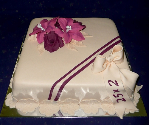 Torty pre ženy » Torta Na 50tku s kvetmi