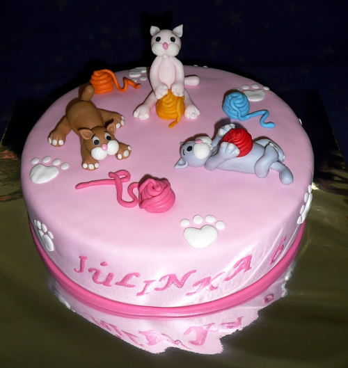Svadobné torty » Torta Mačičky na torte