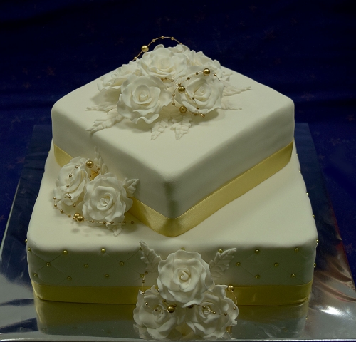 Svadobné torty » Torta Svadobná štvorcová torta