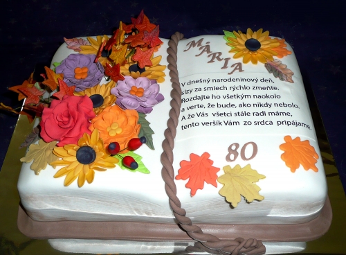 Torty pre ženy » Torta Kniha na 80tku