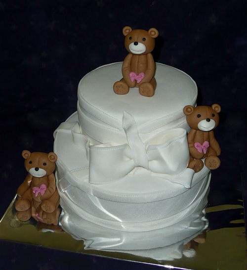 Svadobné torty » Torta Biela s mackom
