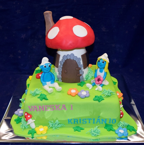 Torty pre chlapcov » Torta Dvojoslava Šmolkovia
