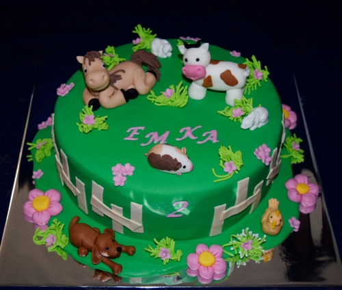Svadobné torty » Torta Zvieratká v záhradke