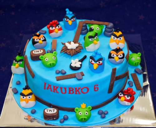 Torty pre chlapcov » Torta Angry Birds Jakubko