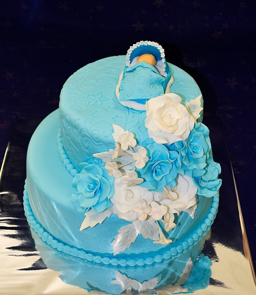 Krstinové torty » Torta Dvojposchodová krstinová