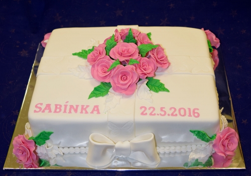 1. sv. prijímanie, birmovka » Torta Na 1.sv prijímanie Sabínke