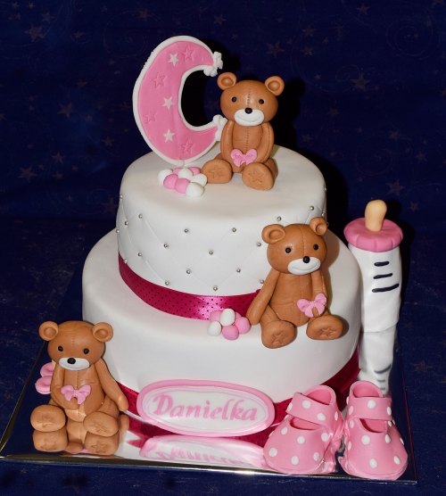 Krstinové torty » Torta Danielke s mackom