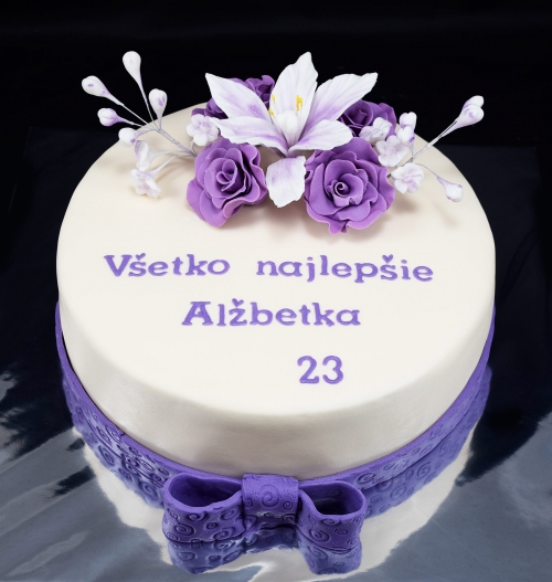 Torty » Torta S kvetmi Alžbetke