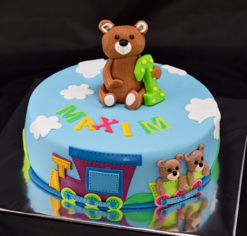 Svadobné torty » Torta Macko s vláčikom