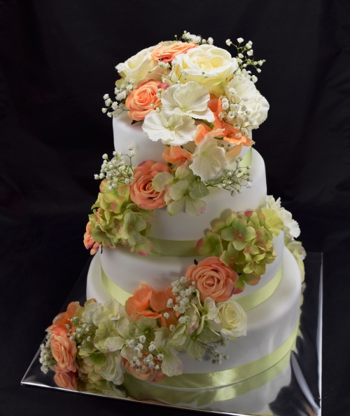 Torty » Torta Svadobná s kvetmi