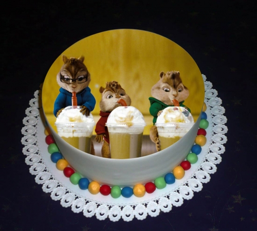 Jedlé obrazky na torty » Torta Torta alvin a chipmunkovia, jedlé obrázky na tortu, torty pre deti s oblátkou  chipmunkovia